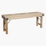 Limewash folding bench 120 cm - Image 2
