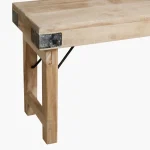 Limewash folding bench 120 cm - Image 3
