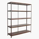 Factory iron rack with wooden shelves - Image 2