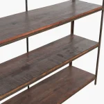 Factory iron rack with wooden shelves - Image 3