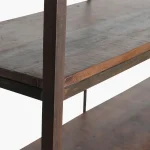 Factory iron rack with wooden shelves - Image 4