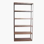 Factory tall iron rack with wooden shelves - Image 3