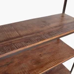 Factory tall iron rack with wooden shelves - Image 5