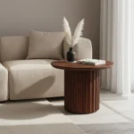 Bullnose side table reversed fluted