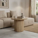 Bullnose side table reversed fluted