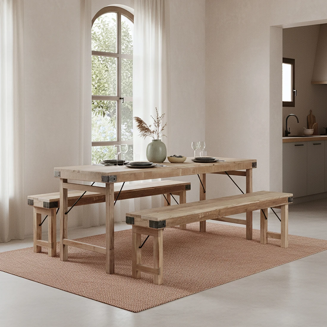 TAOW00097_02 Limewash folding market table - Image 1