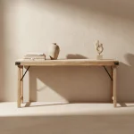Limewash folding console table