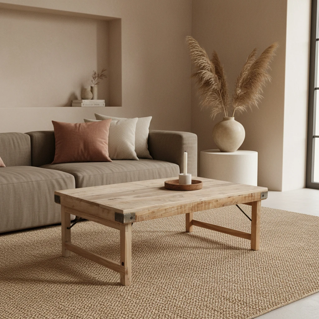 TAOW00099_01 Limewash folding coffee table - Image 1