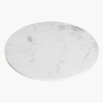 Marble side table round white - Image 5