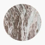 Marble side table round brown - Image 4