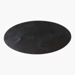 Oval black coffee table with marble top - Image 4