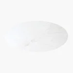 Oval white coffee table with marble top - Image 4