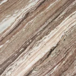 Oval brown coffee table with marble top - Image 5