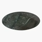 Oval green coffee table with marble top - Image 4