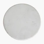 Wooden round sidetable w/banswara white marble top - Image 7
