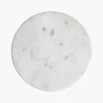 Wooden round sidetable w/banswara white marble top - Image 6