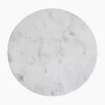 Wooden round sidetable w/banswara white marble top - Image 7