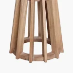 Wooden round sidetable w/banswara white marble top - Image 5