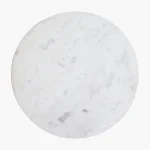Wooden round sidetable w/banswara white marble top - Image 5