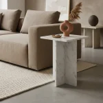 Marble side table white