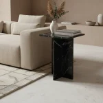 Marble side table black