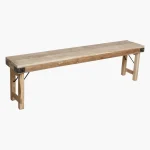 Limewash folding bench 160 cm - Image 2